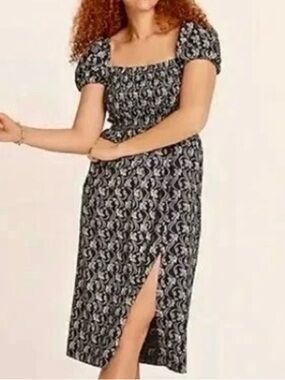 J. Crew Short-sleeve Smocked Dress in Starry Swirl Size S